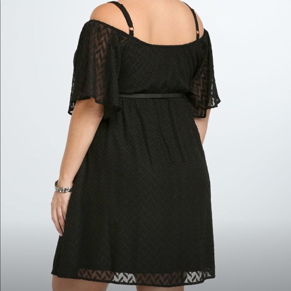 Black cold shoulder Torrid dress. NWT